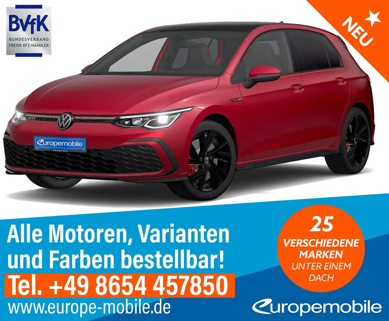 Volkswagen Golf GTI (D6) 2.0 TSI 245 DSG 18"|LED-PLUS|APP|PANO|KEY|... Rot - 1