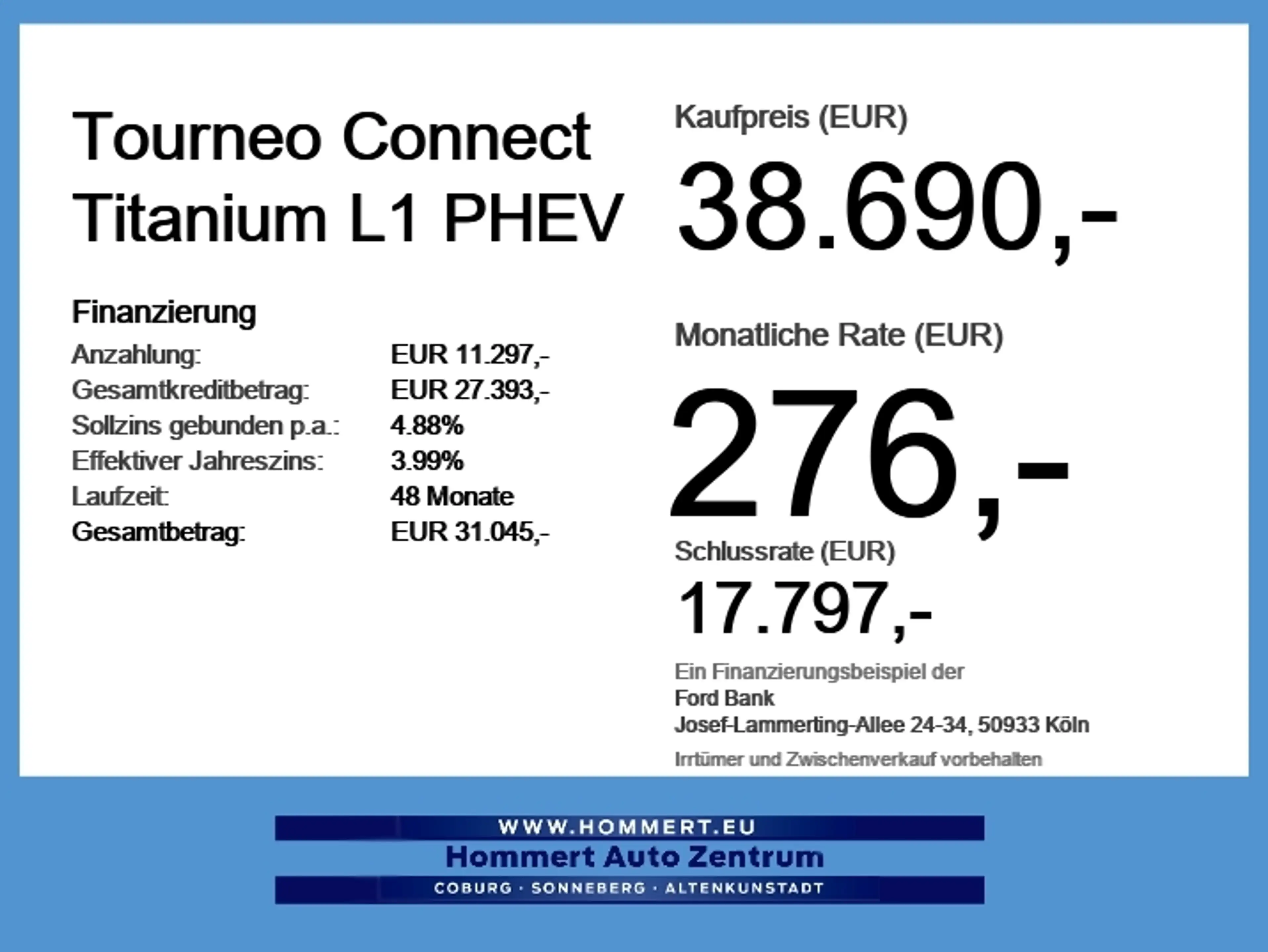 Ford Tourneo Connect Titanium L1 PHEV NAVI*TWA*CAM*PDC — photo 6