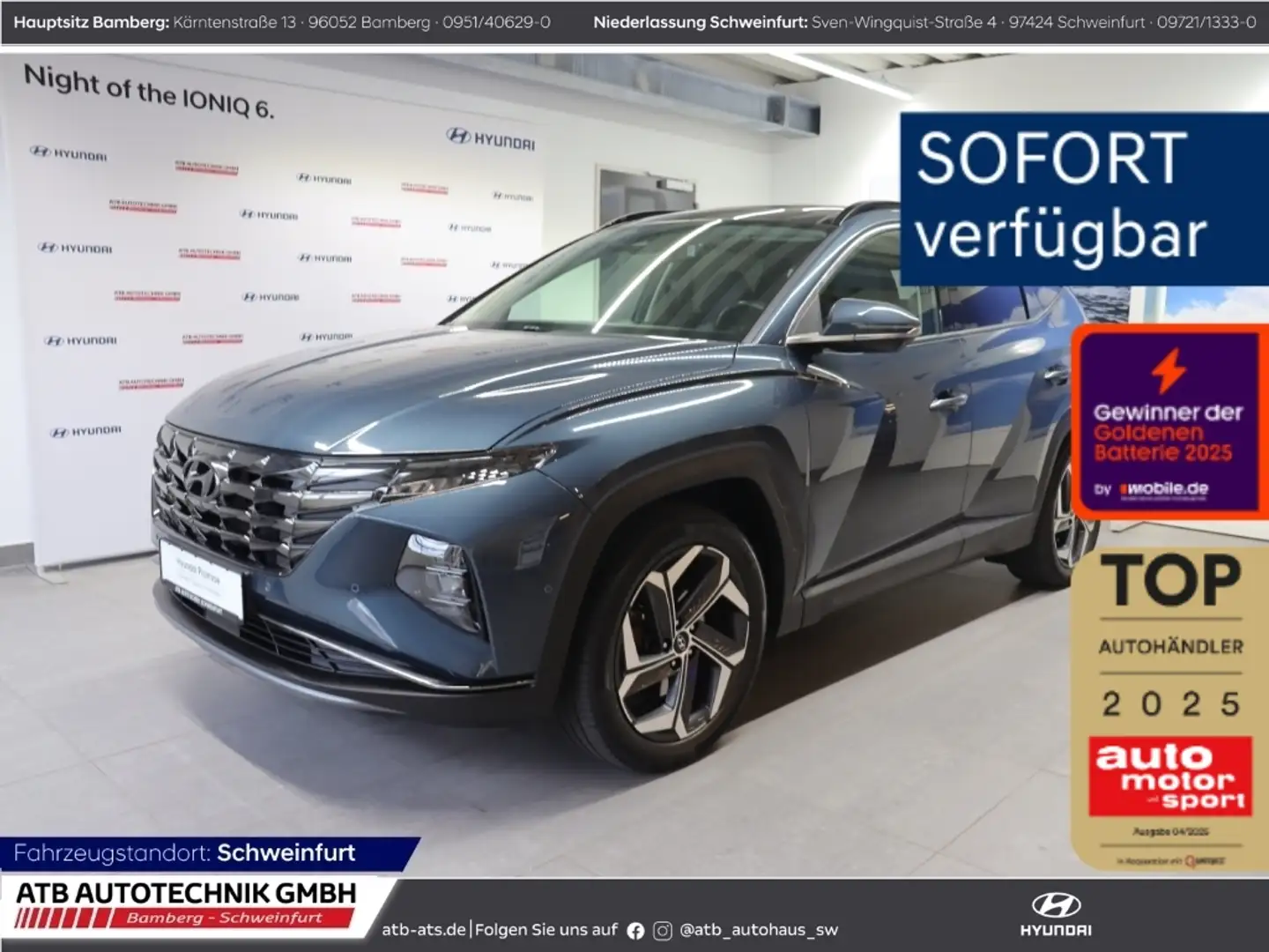 Hyundai TUCSON Prime PHEV 1.6 T-GDI SOH 98,4% 4WD AHK-abnehmbar E Bleu - 1