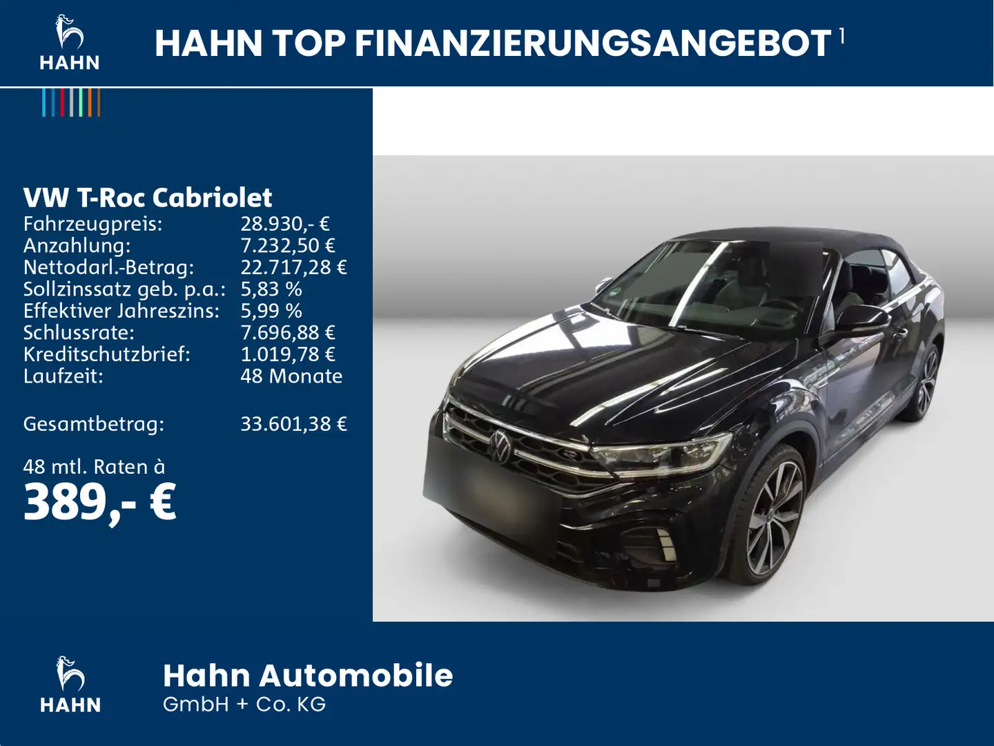 Volkswagen T-Roc 1.5TSI DSG R-Line Matrix Nav AHK Schwarz - 2