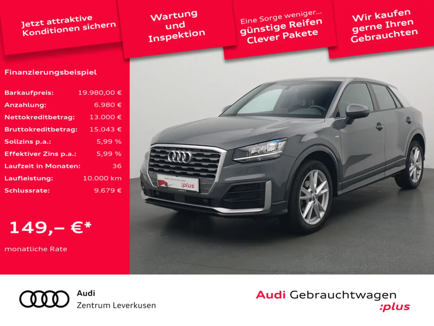 Audi Q2 PDC LEDER KLIMA S TRON Schwarz - 1
