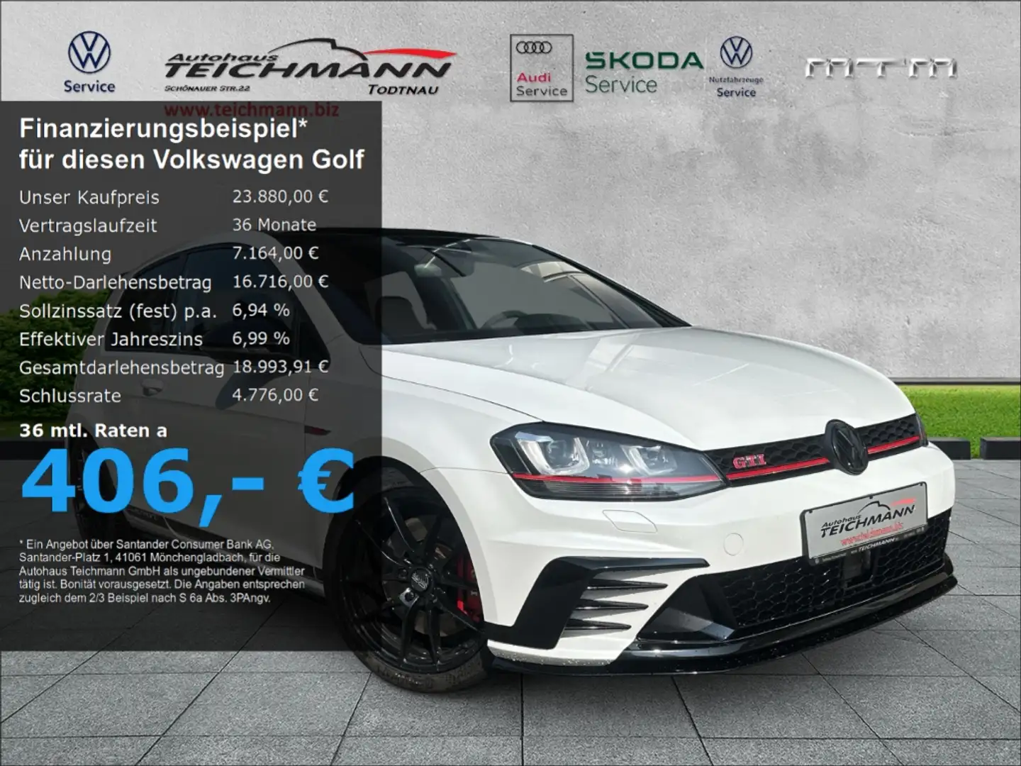 Volkswagen Golf VII GTI Clubsport BMT 2.0 TSI Blanc - 1