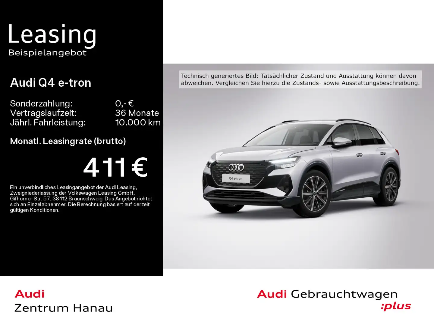 Audi Q4 e-tron 45 S-LINE*AHK*20ZOLL*LEDER*NAVI*LED*OP Silber - 1