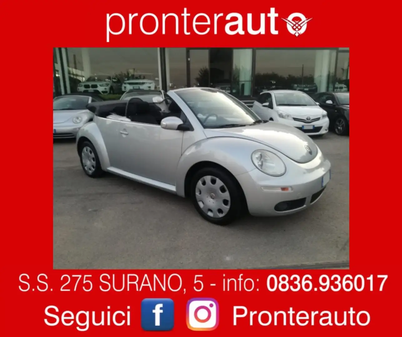 Volkswagen New Beetle 1.4 Cabrio Cappotta Elettrica Argento - 1