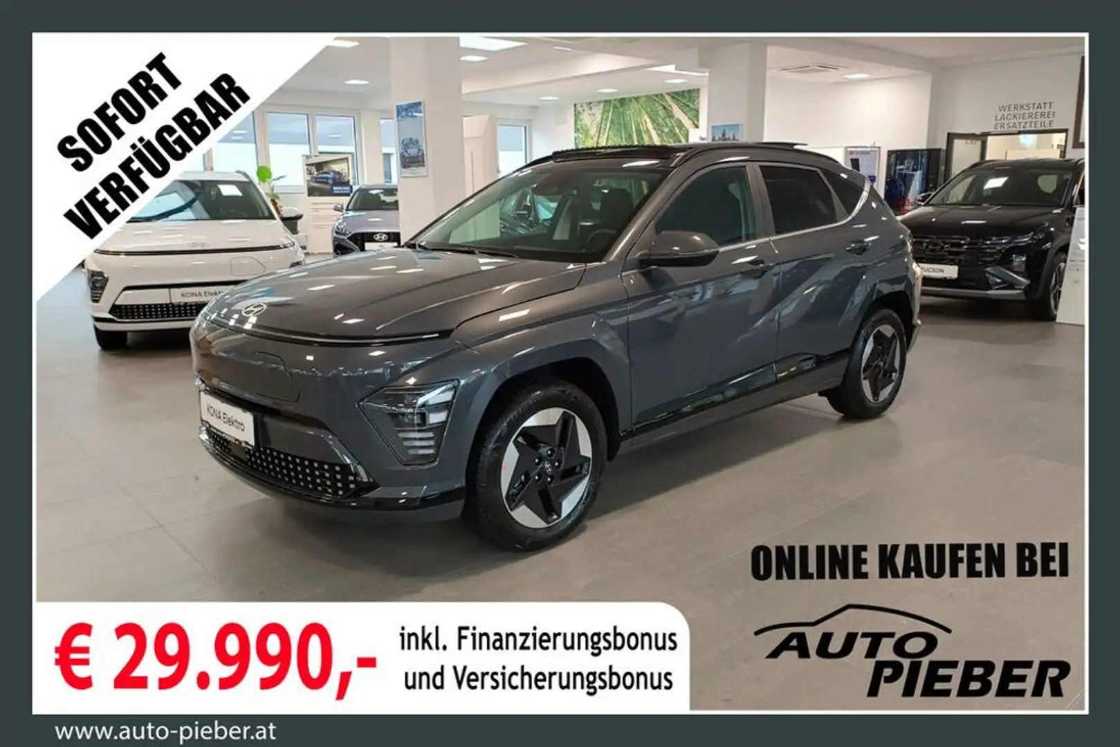 Hyundai KONA Elektro GO! 65,4kWh *Wärmepumpe*LED* Grau - 1