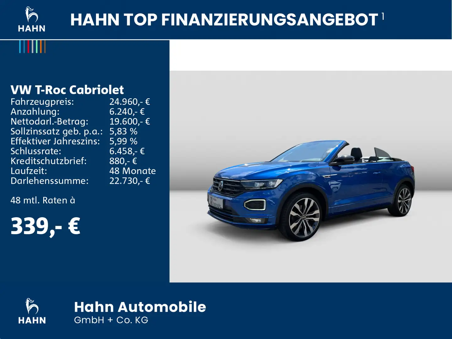 Volkswagen T-Roc 1.5TSI DSG R-Line AHK ACC LED Di Blauw - 2