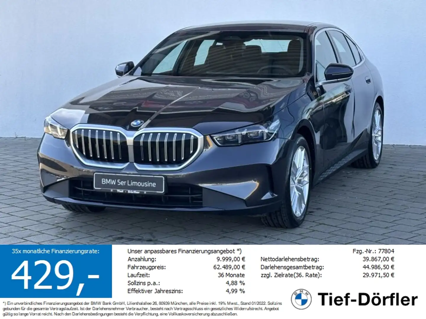 BMW 520 i Limousine *sofort verfügbar* Šedá - 1
