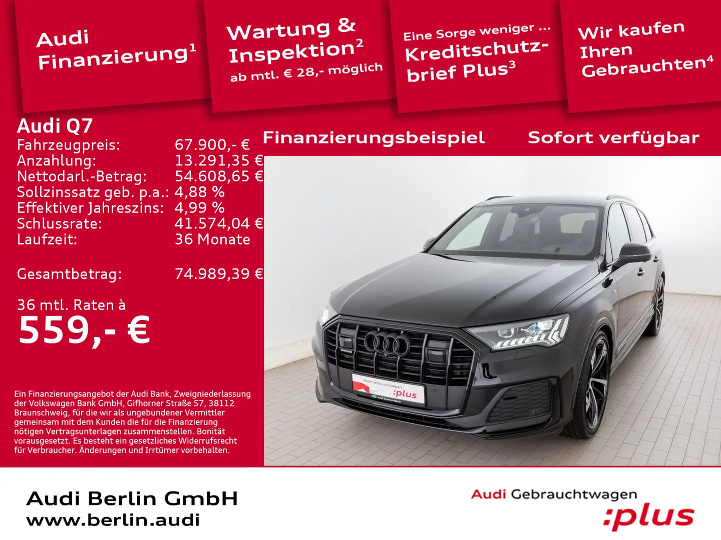 Audi Q7 S line 50 TDI qu. tiptr. AHK PDC 360°K MATRIX Schwarz - 1