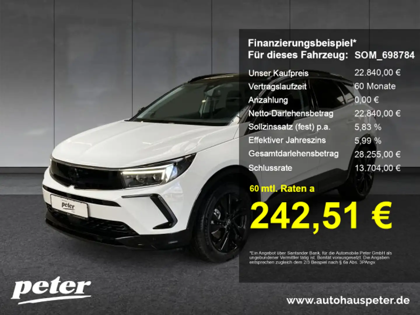 Opel Grandland Grandland 1.2 Turbo GS Line Klimaautomatik Alcanta Blanc - 1