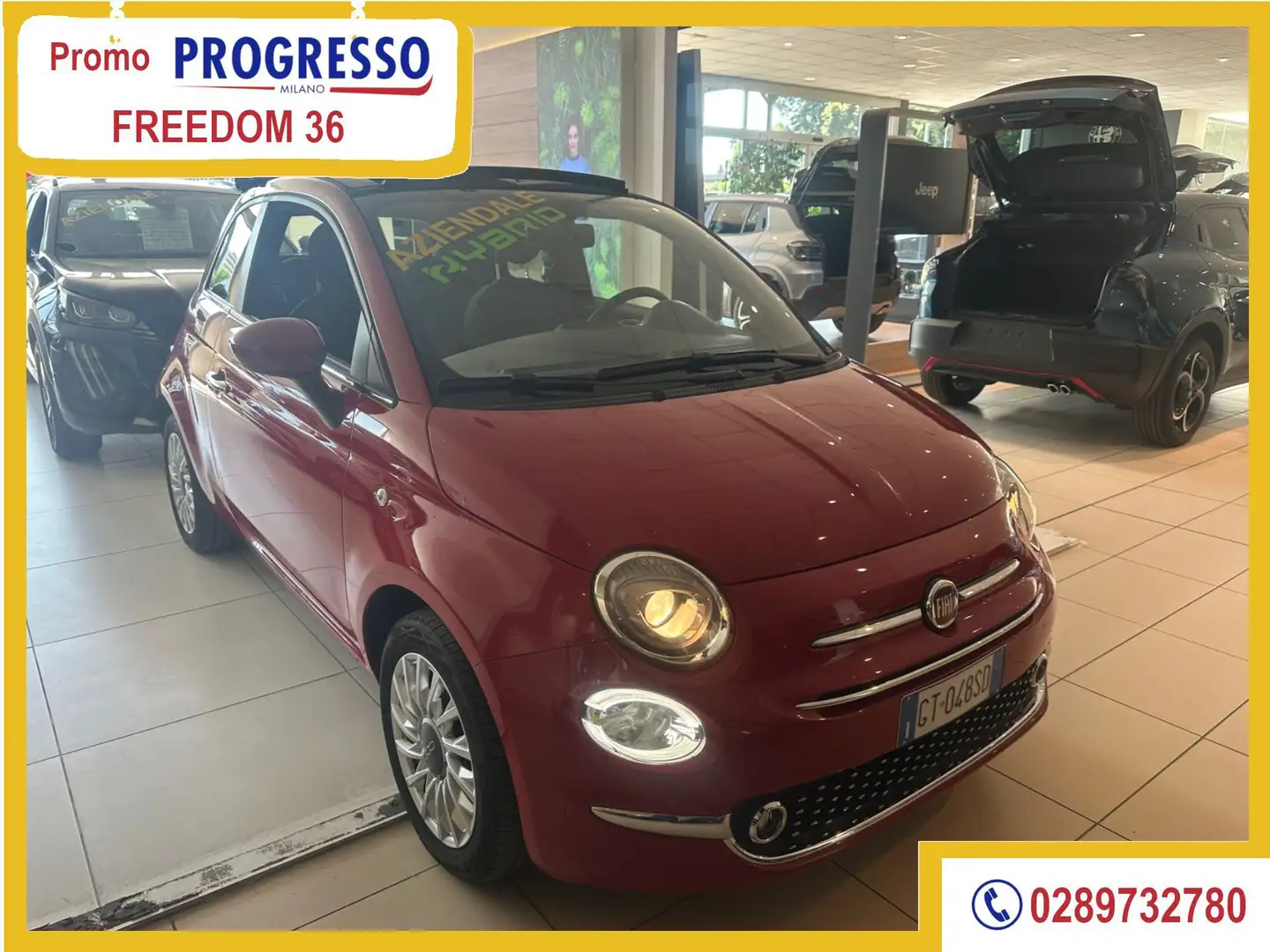 Fiat 500C 1.0 Hybrid Dolcevita Rosso - 1