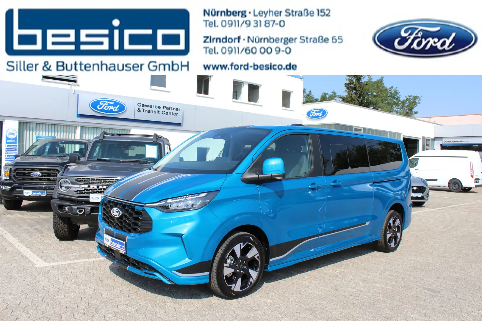 Ford Tourneo Custom Sport L2 2,0EcoBlue Sport*Automatik*AHK*Navi*LED Blau - 1