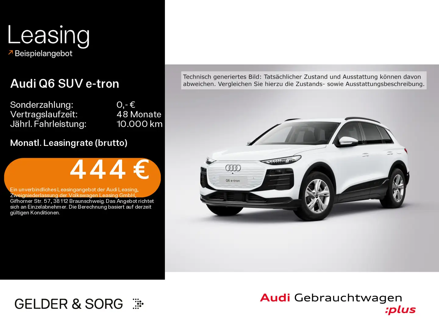 Audi Sonstige Q6 e-tron advanced 0,25%*ACC*Tech*Wärmepumpe*360 Weiß - 1