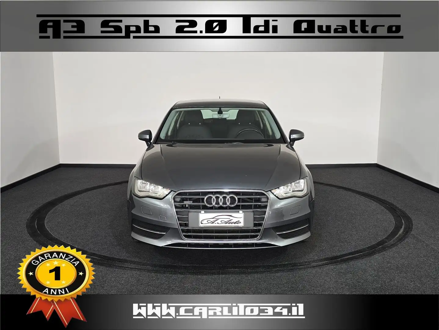 Audi A3 2.0 tdi Ambition Edition quattro 184cv s-tronic Gris - 1