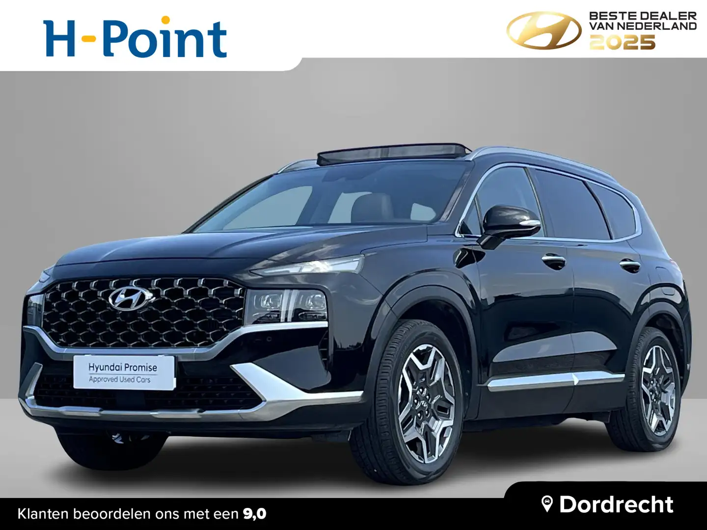 Hyundai SANTA FE 1.6 T-GDI HEV Premium Plus Sky 7p. | Lederen bekle Zwart - 1