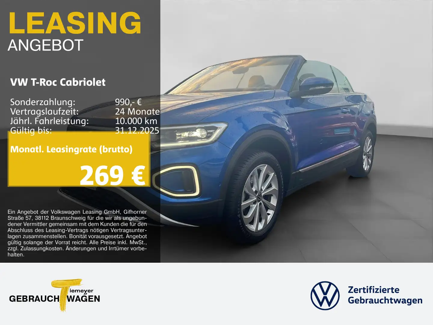 Volkswagen T-Roc 1.5 TSI DSG STYLE ST.HEIZ ASSIST Blau - 1