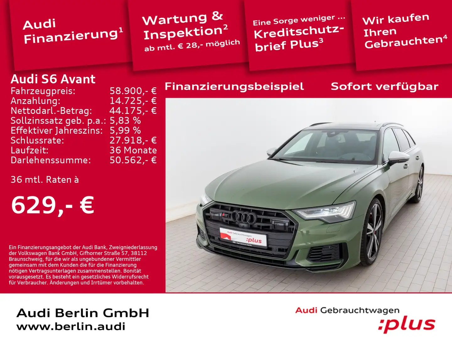 Audi S6 TDI tiptr. 360°K STDHZG MATRIX PANO HUD Groen - 1