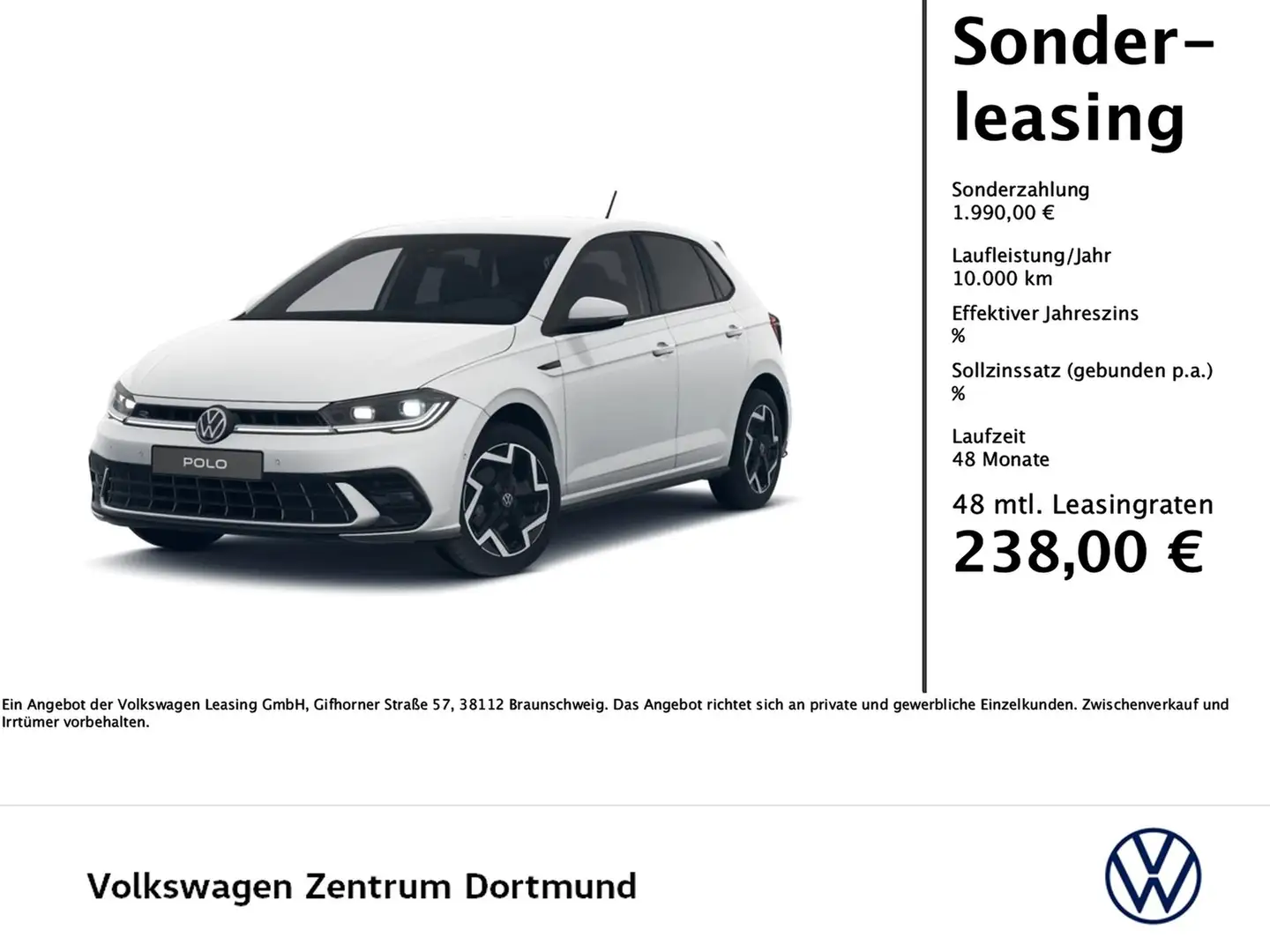 Volkswagen Polo 1.0 R-LINE DSG Weiß - 1