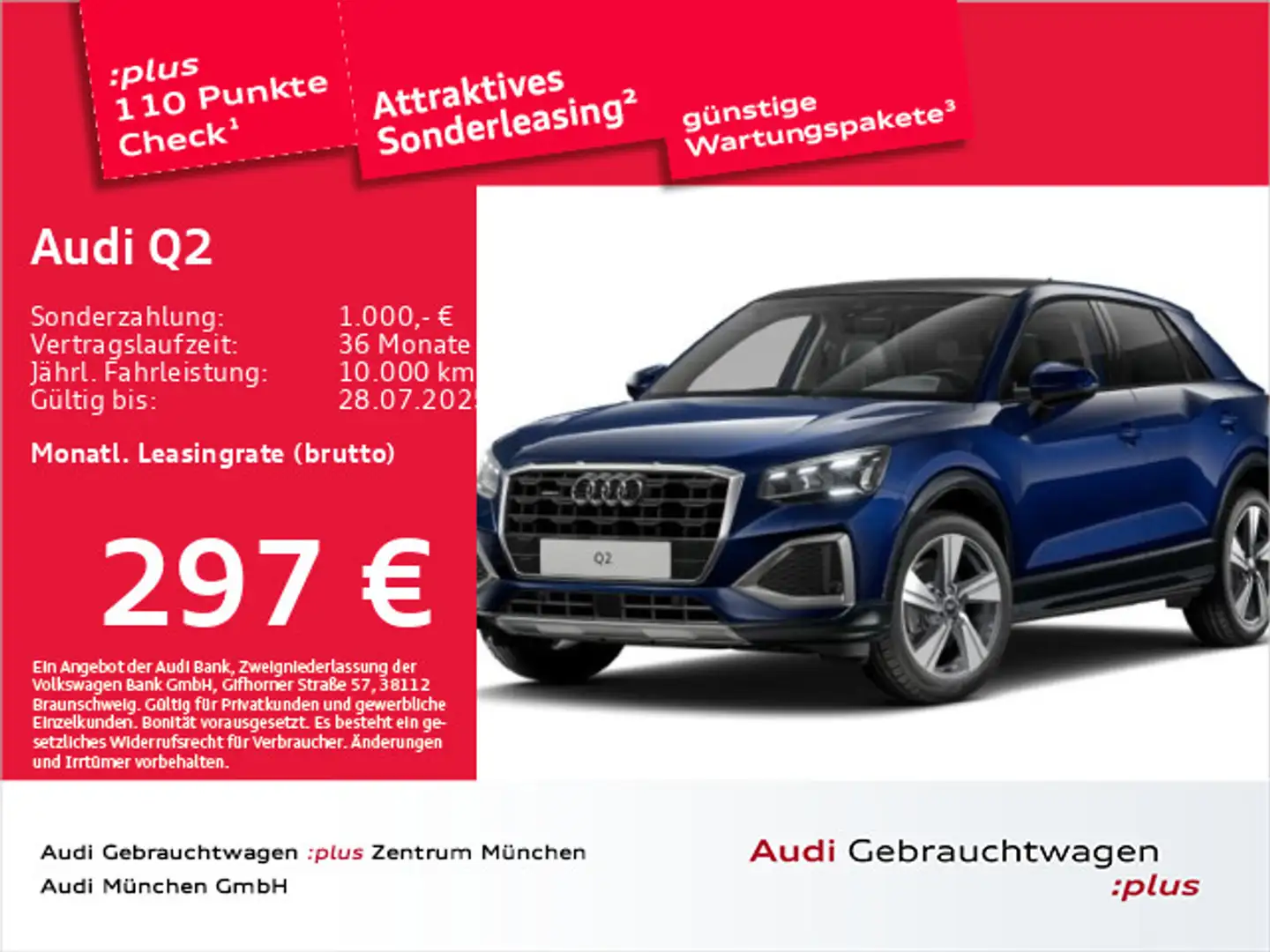 Audi Q2 40 TFSI qu. S tronic advanced StdHzg/Pano/AHK Blau - 1