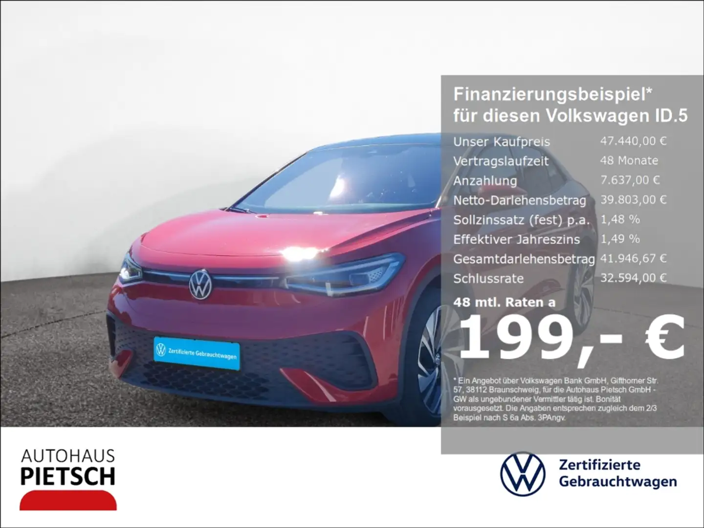 Volkswagen ID.5 Pro 77 kWh DCC AHK IQ-Drive Sport-Paket Rot - 1