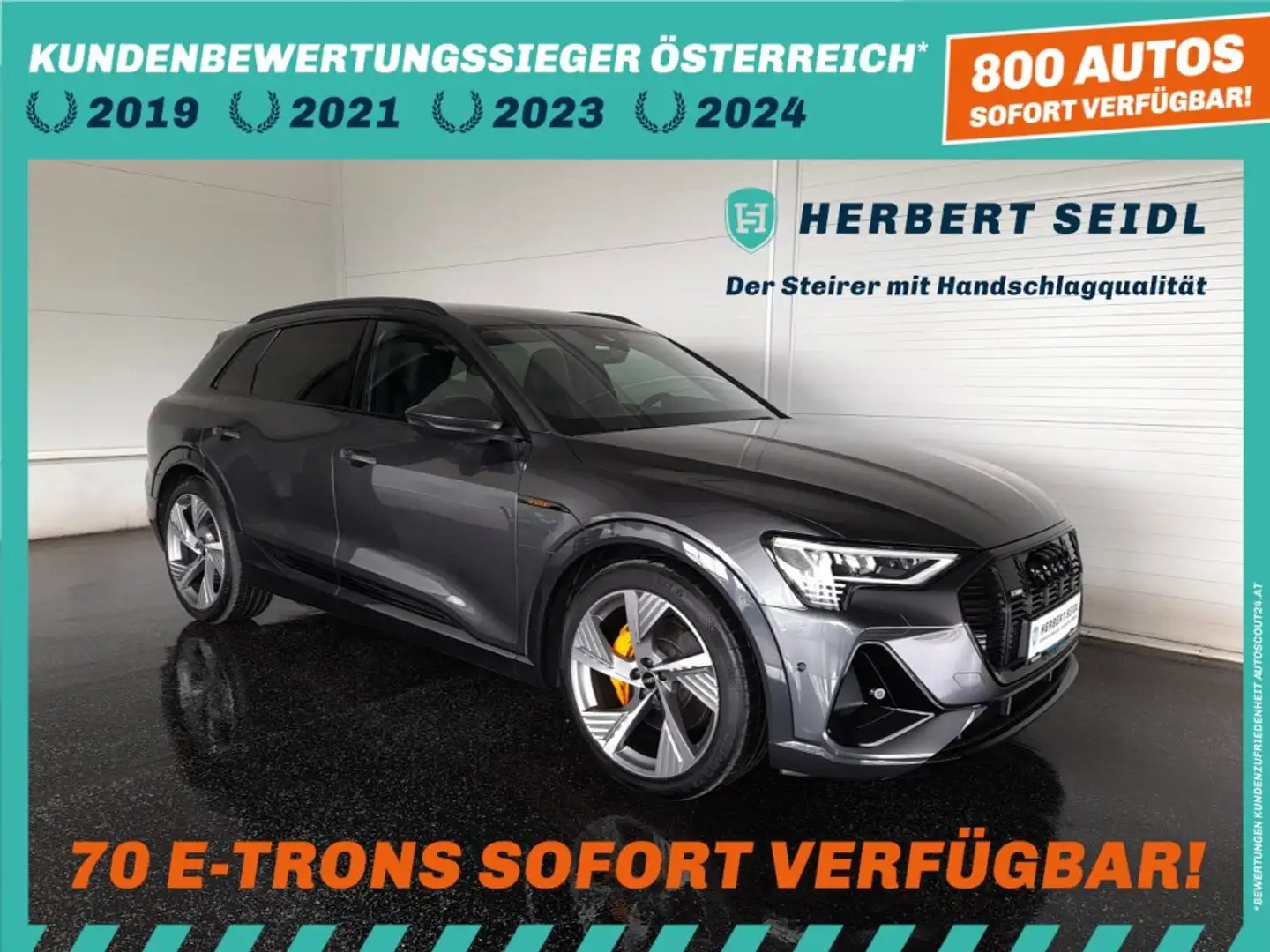 Audi e-tron 55 quattro S-LINE BLACK *NP: € 104.348,-- / LEDER MIT MEMORY / 22 ZOLL / AHV & KAMERA / OPTIKPAKET SCHWARZ PLUS* Grau - 1
