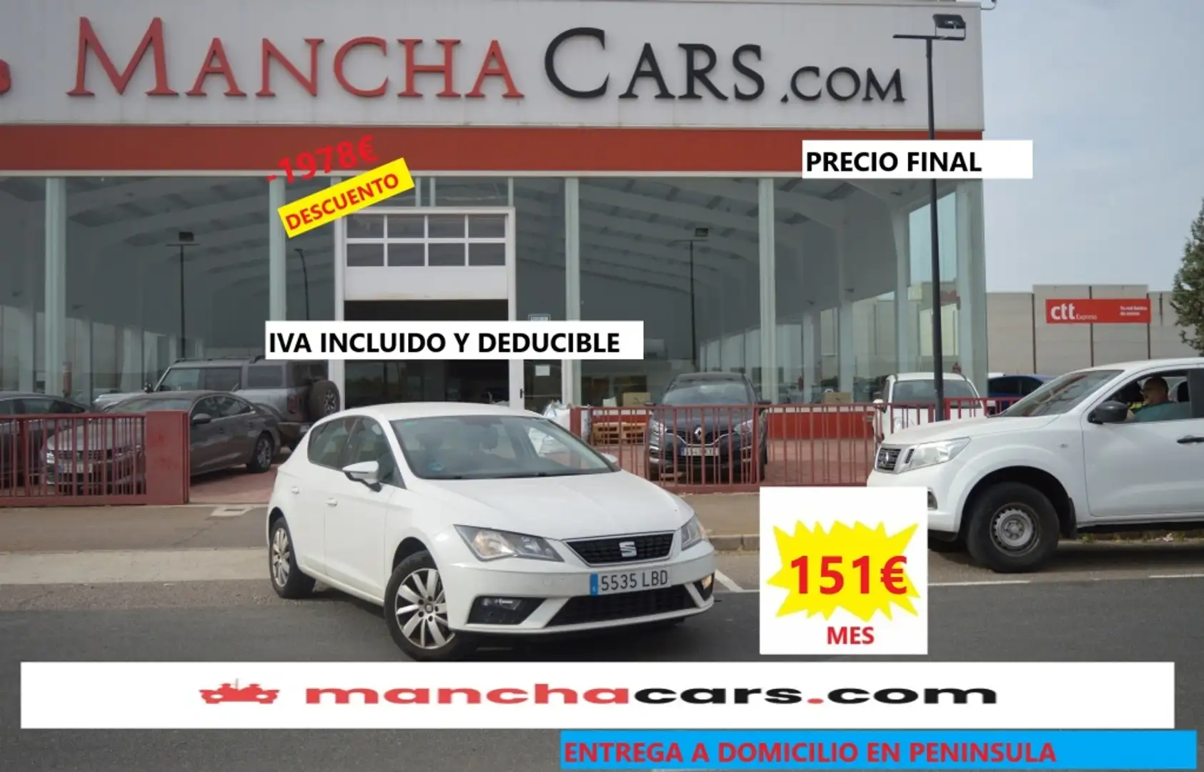 SEAT Leon 1.6TDI CR S&S Reference Plus 115 Blanco - 1