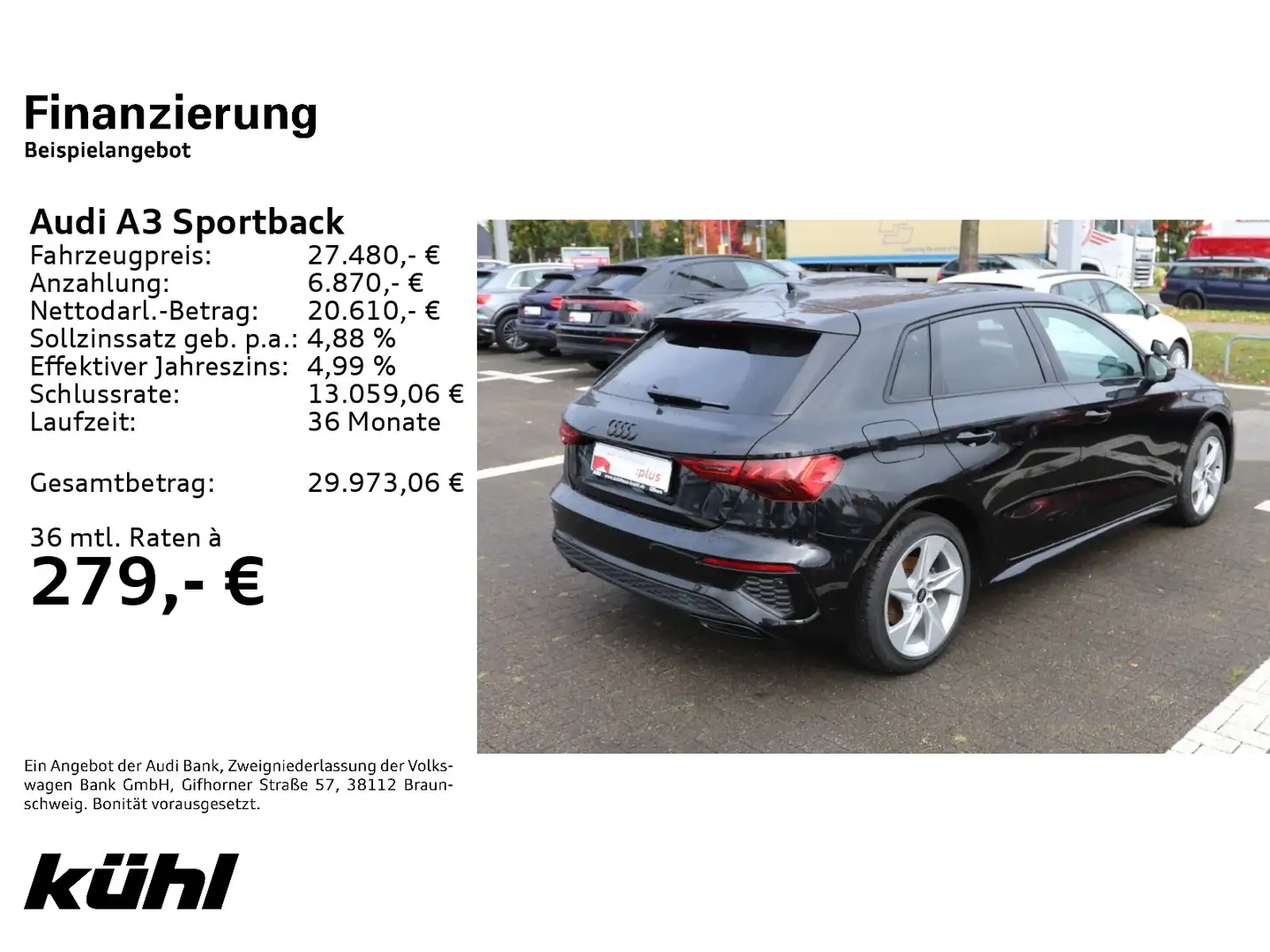 Audi A3 35 TFSI S tronic Fahrschulfahrzeug Schwarz - 2