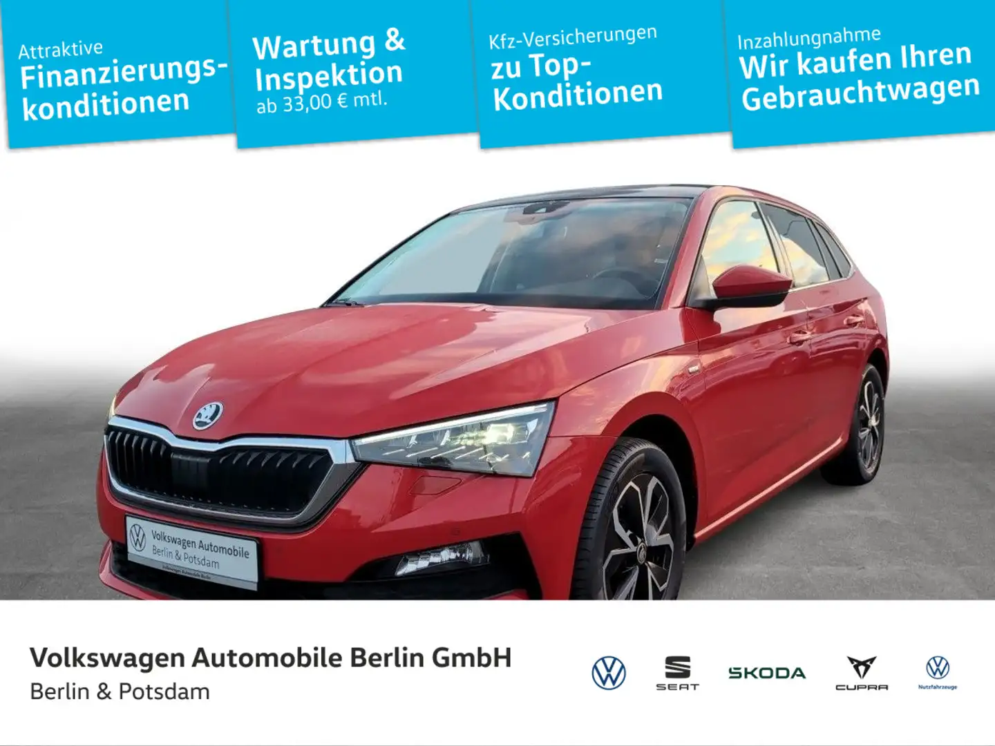 Skoda Scala 1.0TSI DSG Drive 125 P-DACH KAMERA Rot - 1