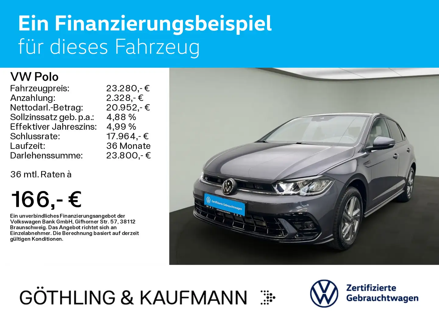 Volkswagen Polo 1.0 TSI R line DSG*LED*Digital*App Connect* Grijs - 2