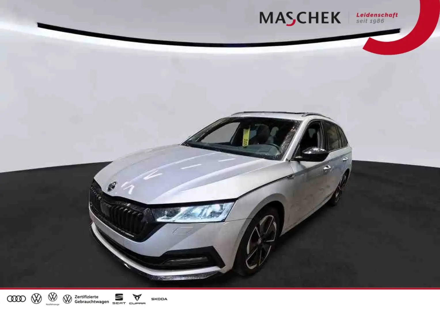 Skoda Octavia Combi Sportline 2.0 TDI DSG Pano HUD Matrix ACC RF Silber - 1