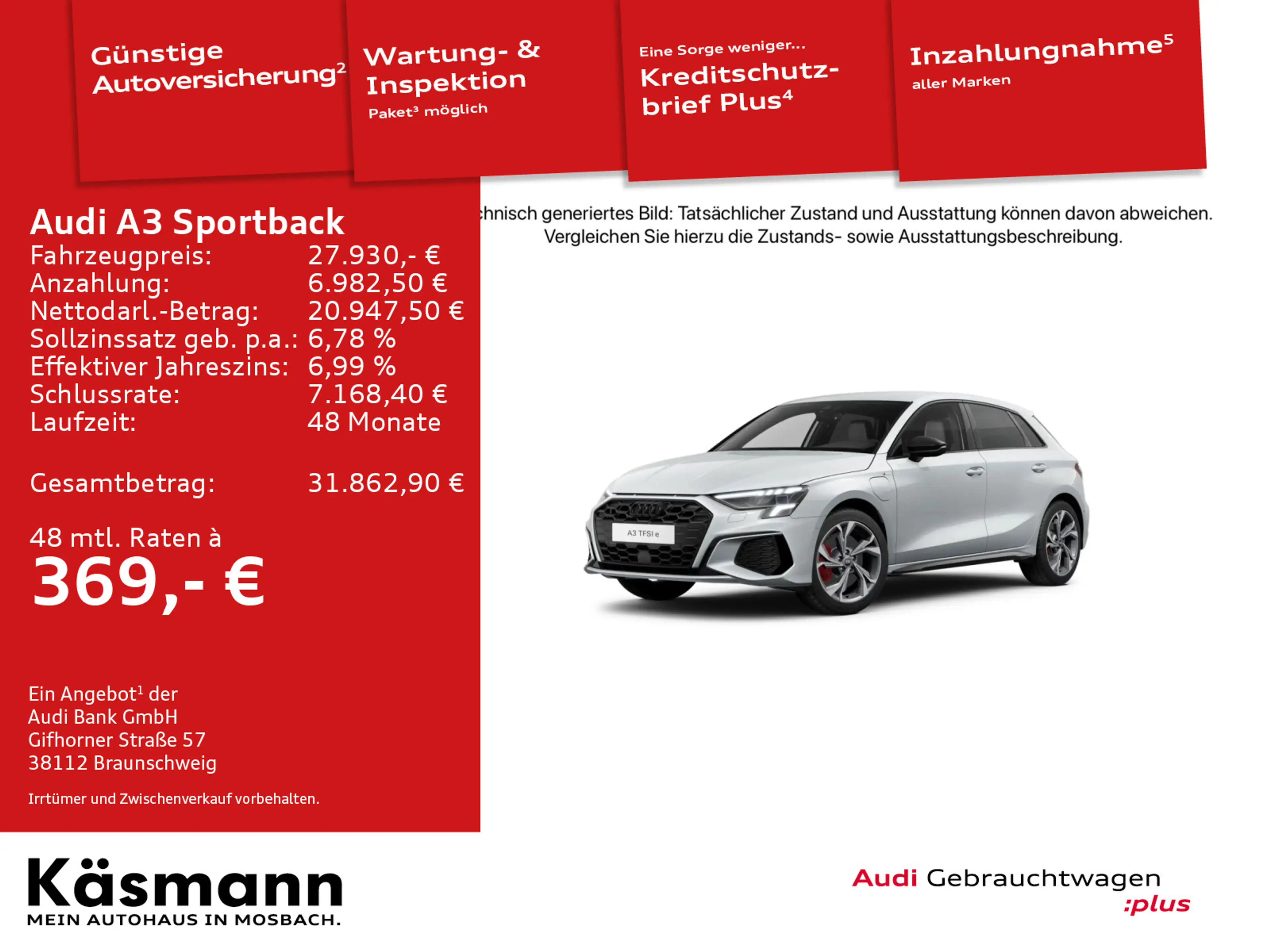 Audi A3 S line 45TFSIe 2x S line LED NAV — photo 2