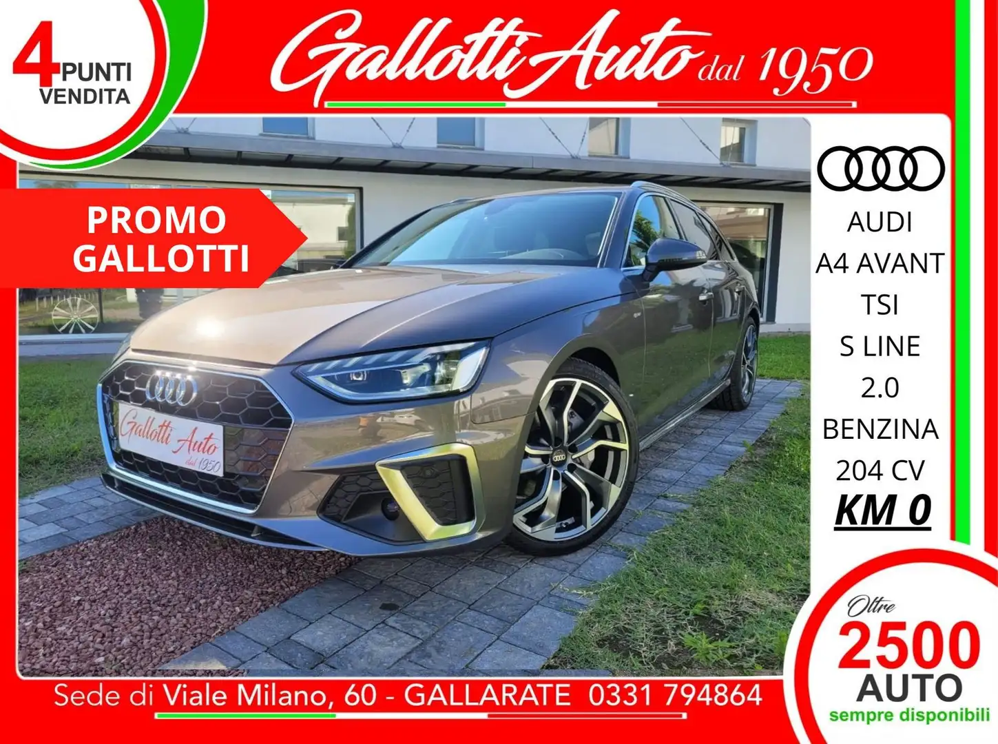 Audi A4 Avant 2.0TFSI ultra Stronic Sline-PROMO GALLOTTI Grigio - 1