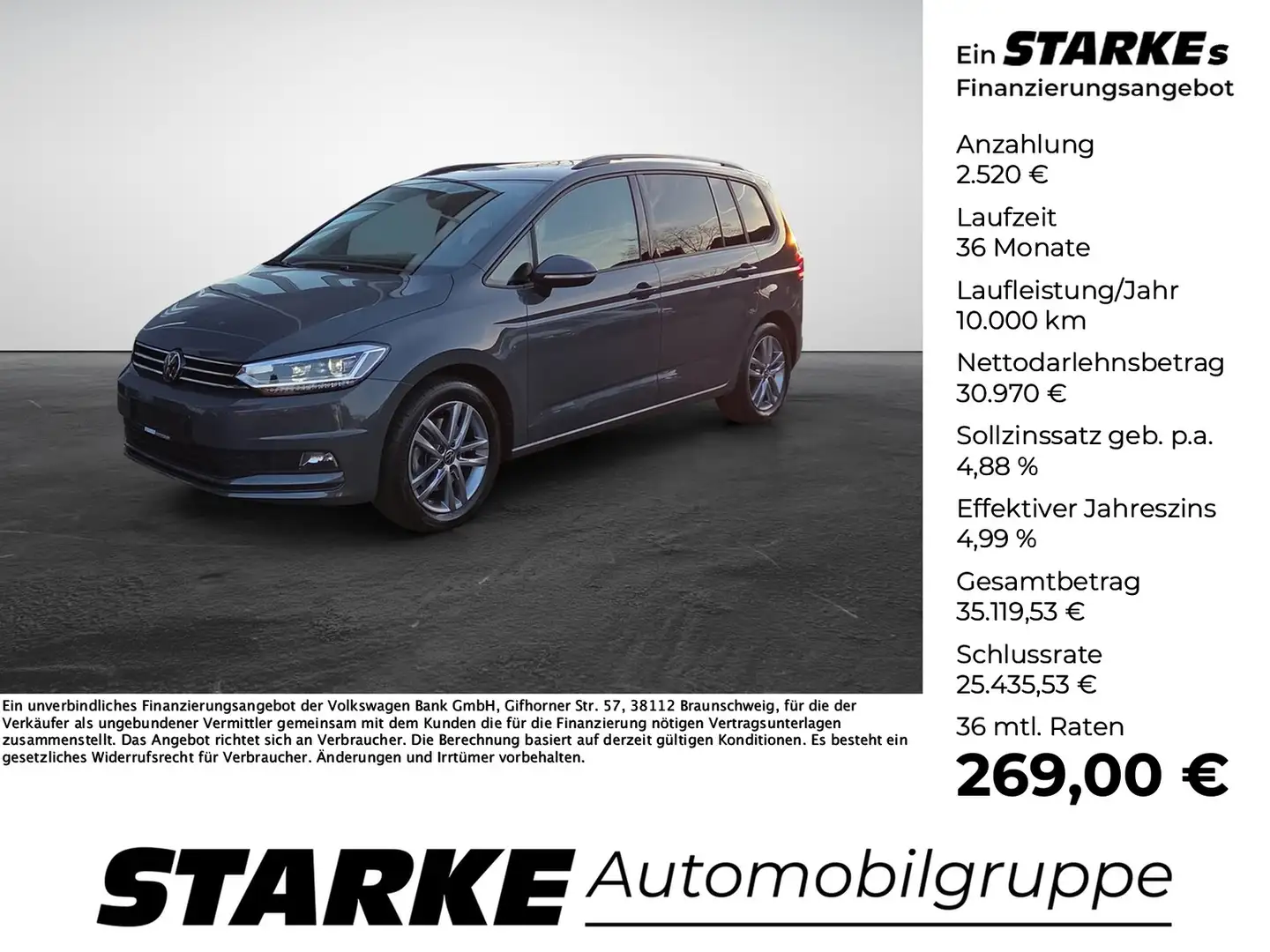 Volkswagen Touran 1.5 TSI DSG Comfortline 7-Sitzer LED Navi Pano ... Grau - 1