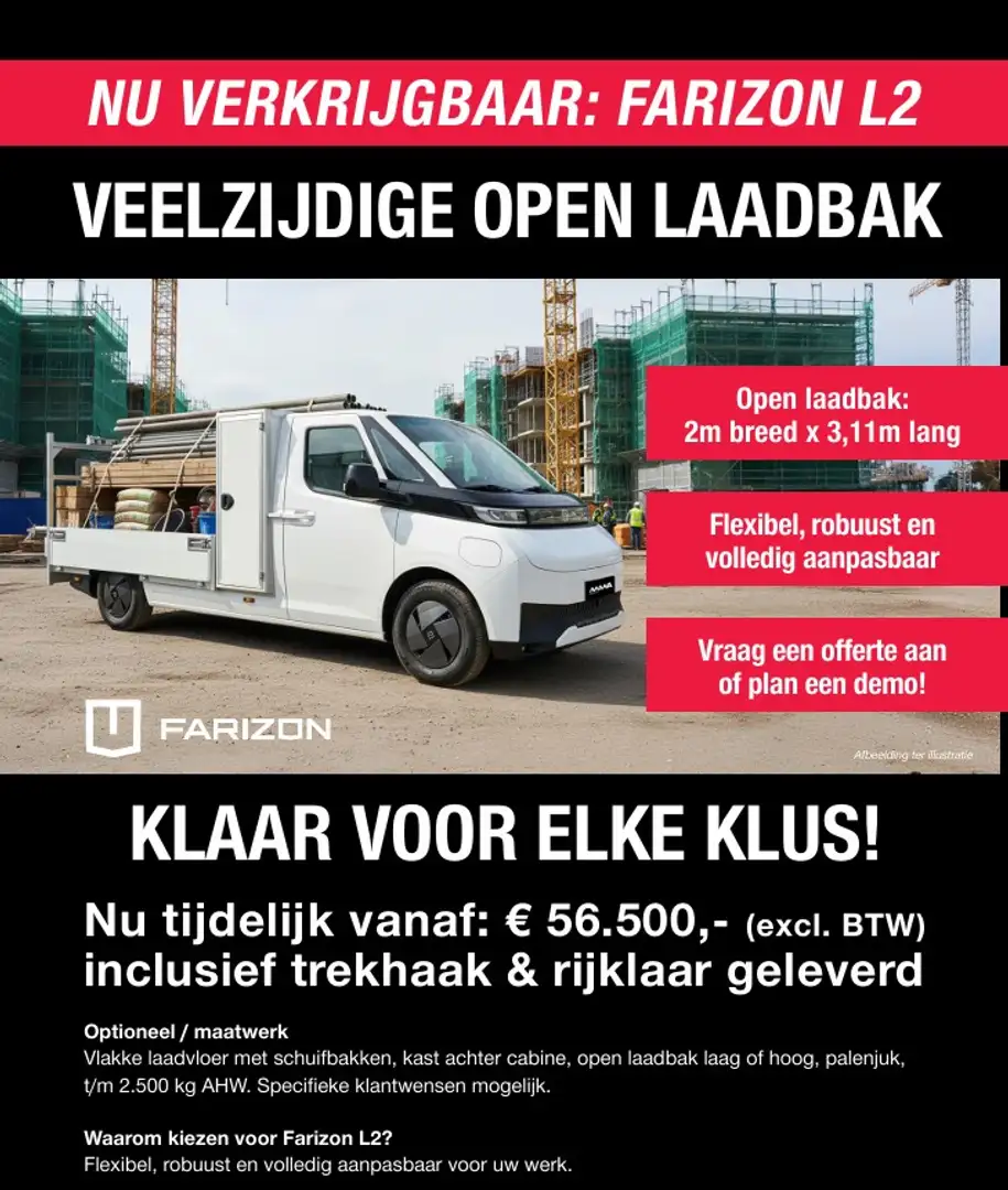 Farizon SV L2H1 83 kWh / 232 PK Open Laadbak ACTIEPRIJS Weiß - 2