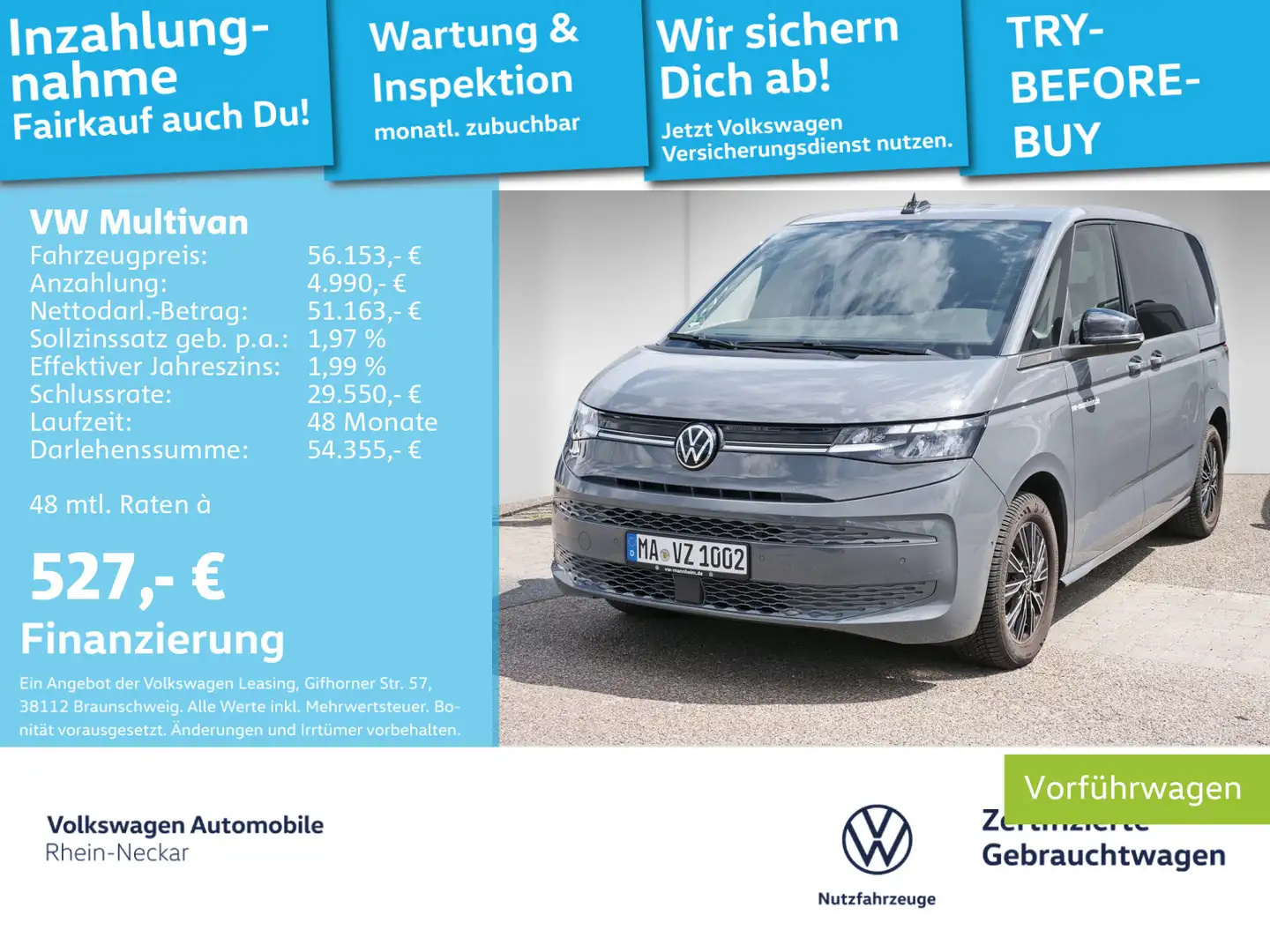 Volkswagen T7 Multivan T2.0 Multivan TDI Life Kamera LED Klima Gris - 1