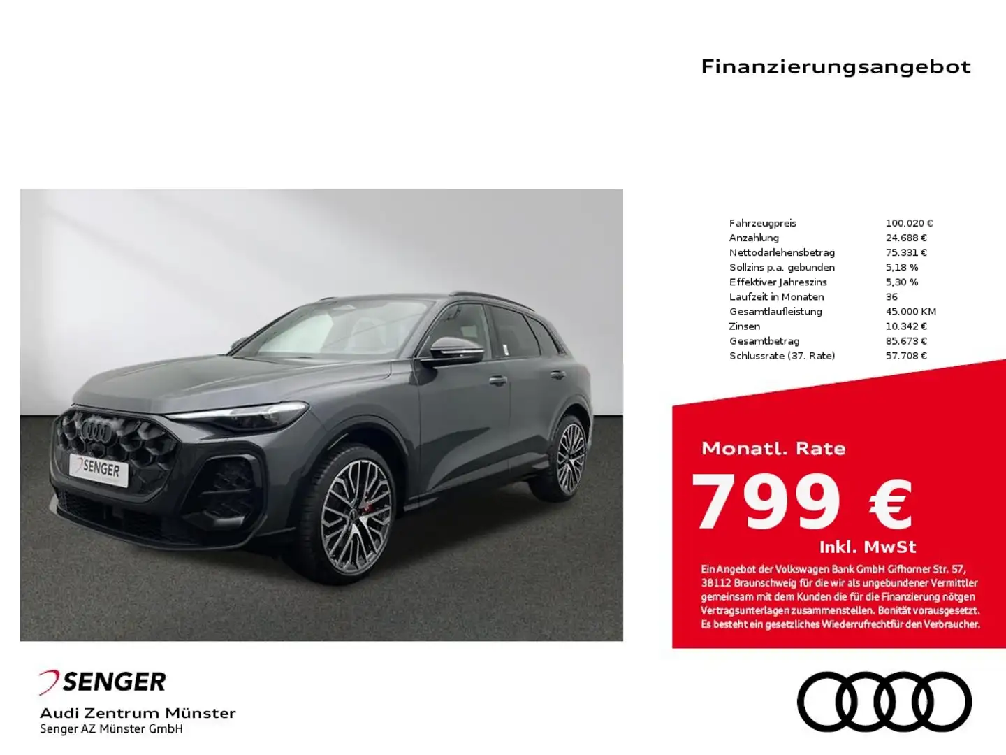 Audi SQ5 3.0 TFSI 360° Kamera B&O Assistenzpaket LED Schwarz - 1