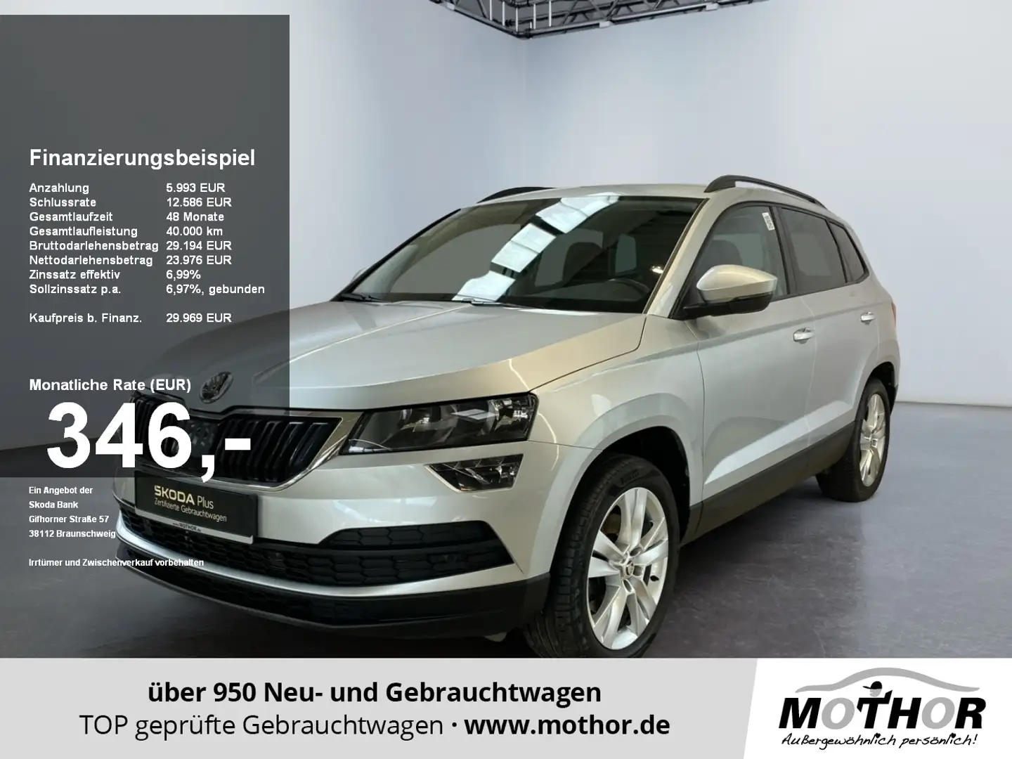 Skoda Karoq Style 2.0TDI 4x4 DSG Anhängekuplung Kamera Silber - 1