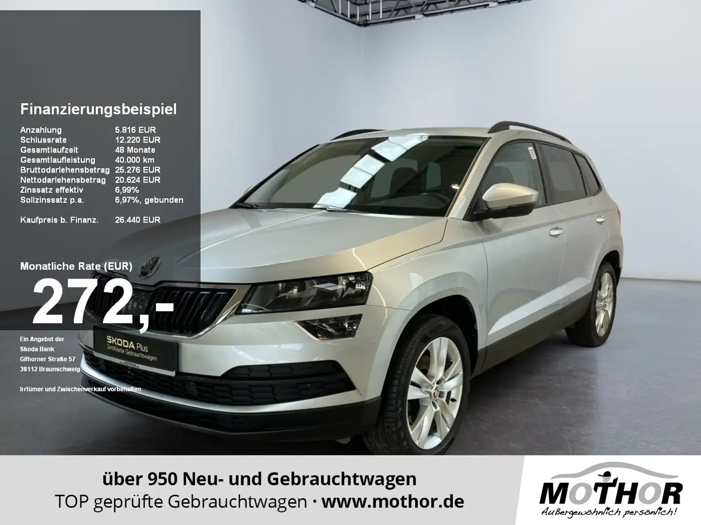 Skoda Karoq Style 2.0 TDI DSG 4x4 Smartlink WLAN LM Zilver - 1