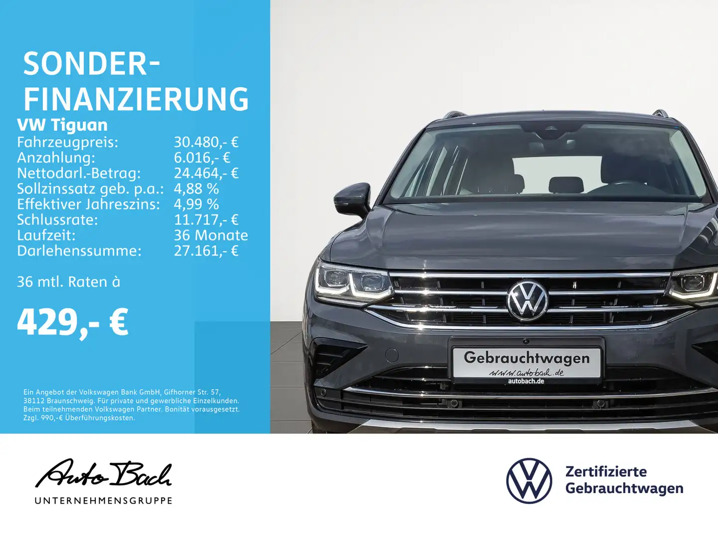 Volkswagen Tiguan 1.5 TSI "Elegance" DSG Navi LED Digital C Gris - 2