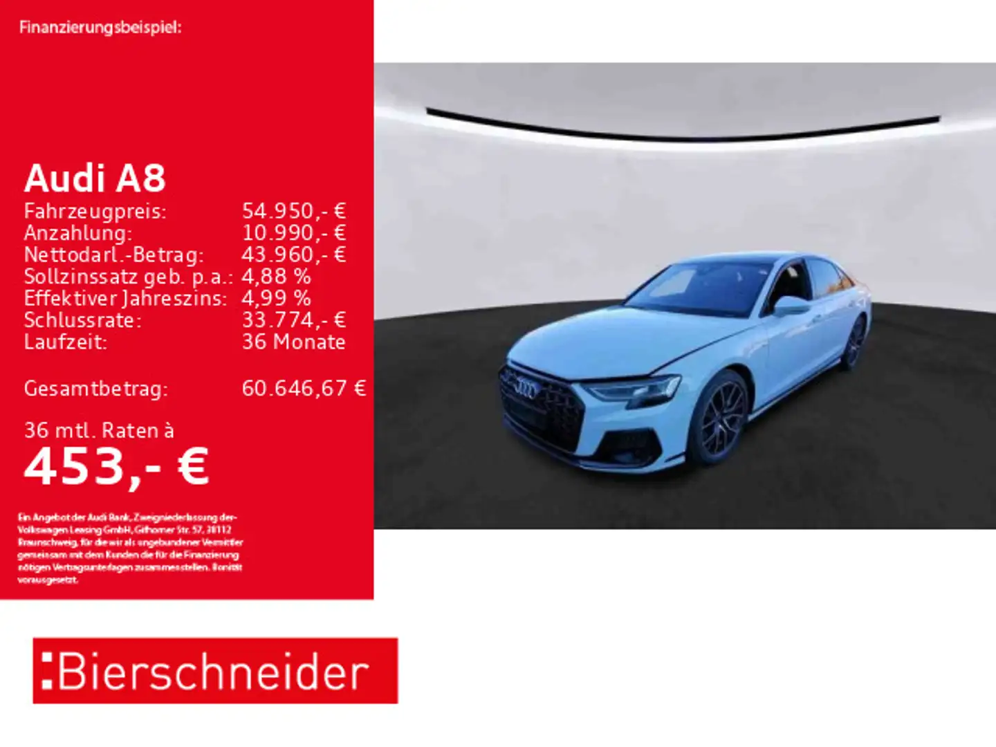 Audi A8 55 TFSI qu S-Line Black PANO STAND HuD B&O Weiß - 1