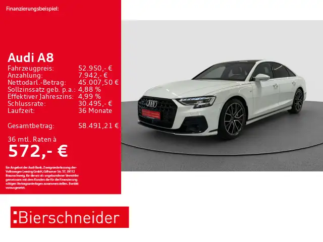 Audi A8 55 TFSI qu S-Line Black PANO STAND HuD B&O