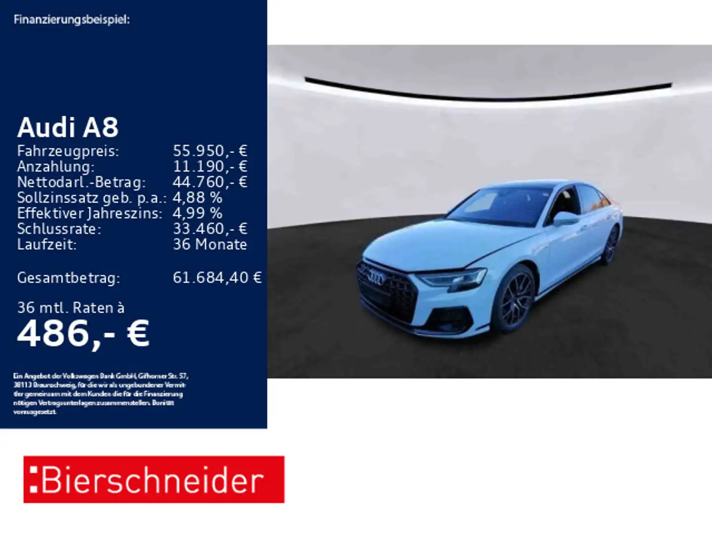 Audi A8 55 TFSI qu S-Line Black PANO STAND HuD B&O Weiß - 1