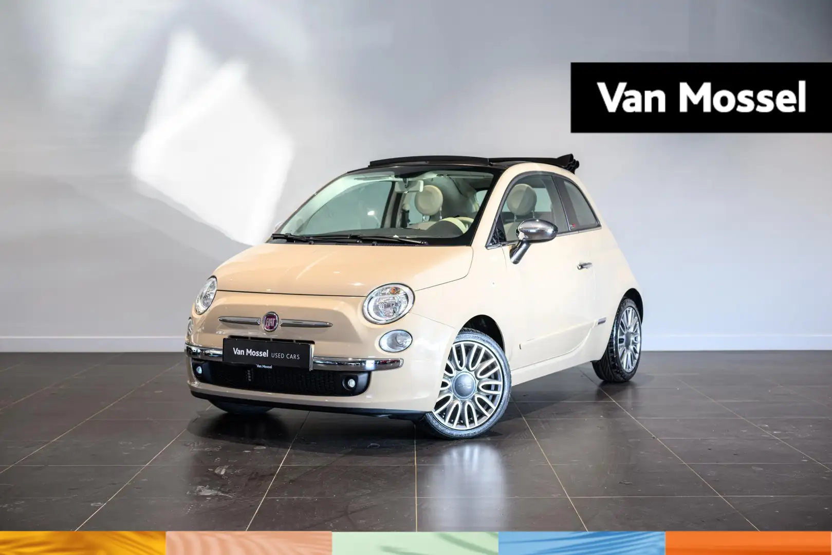 Fiat 500C 1.2 8v 51kW Lounge | Open dak Beige - 1