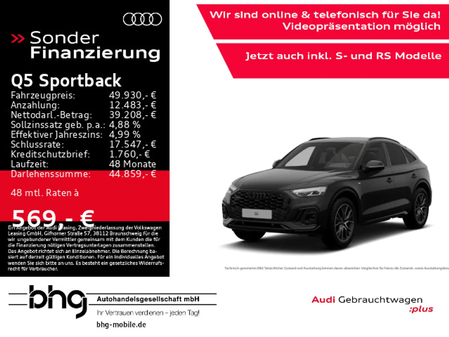 Audi Q5 40 TFSI quattro S-Line B&O Navi Schwarz - 1