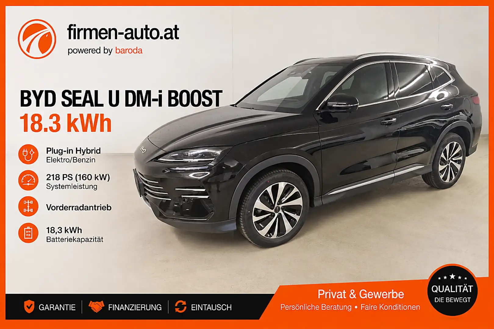 BYD Seal U DM-i PHEV 18,3kWh Boost Österreich Paket Schwarz - 1