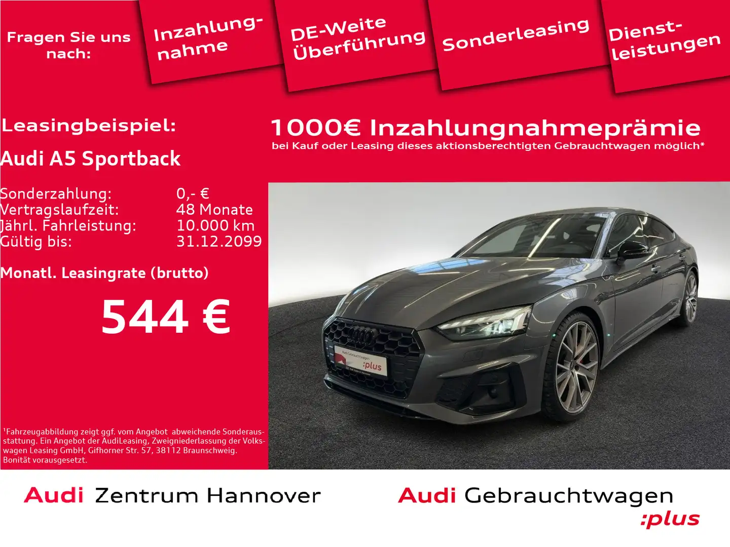 Audi A5 S line comp. plus 40 TDI quattro Hu Gris - 1
