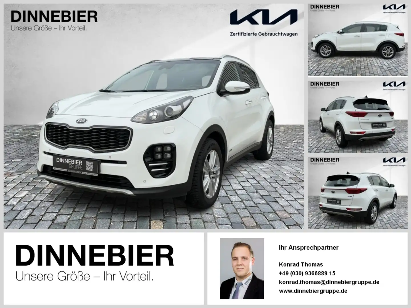 Kia Sportage GT-Line 4WD LED+Navi+Rückfahrkamera Weiß - 1