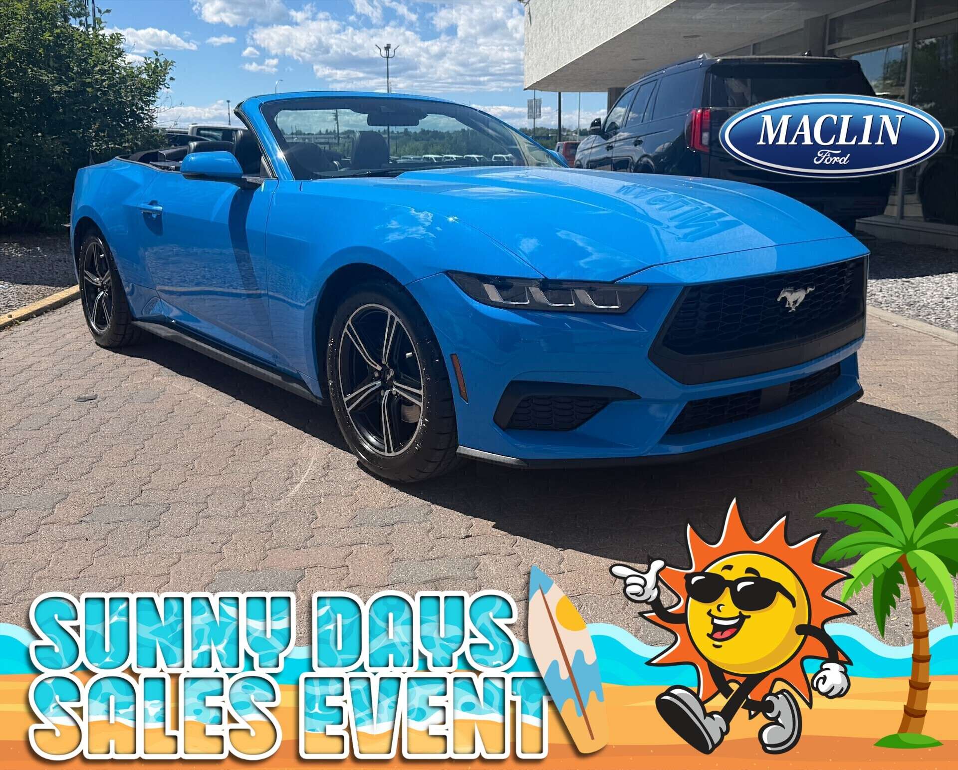 Blue 2025 Ford Mustang Convertible Rear-Wheel Drive 10-Speed Automatic