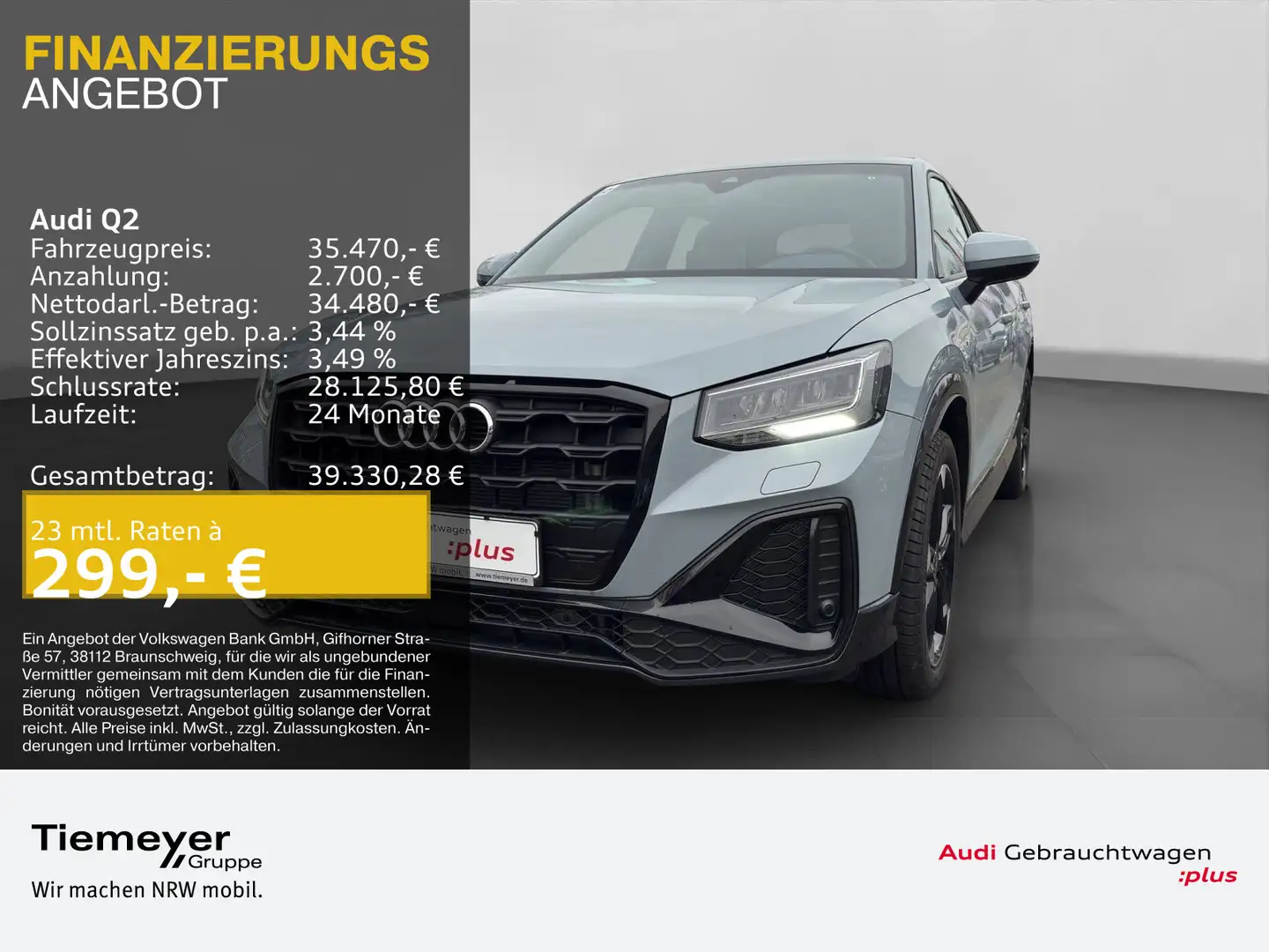 Audi Q2 35 TFSI 2x S LINE LM18 FEINNAPPA AHK LED OPS Grau - 1