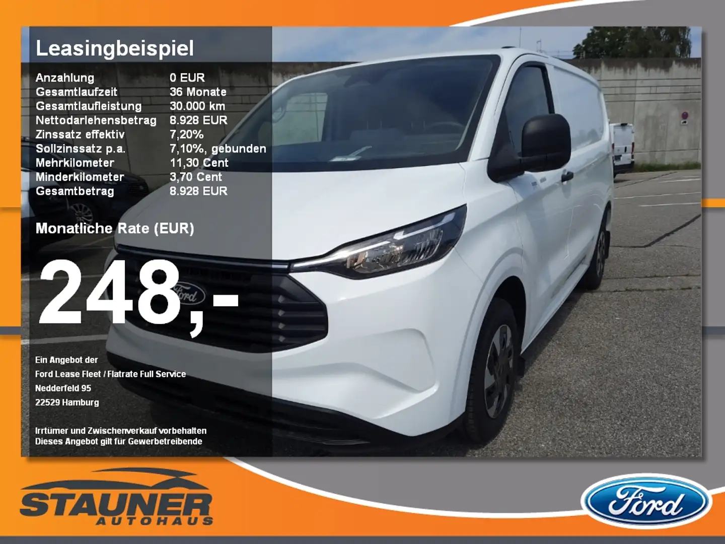 Ford Transit Custom 2.5l PHEV Kasten 320L1 Trend LED Blanc - 1