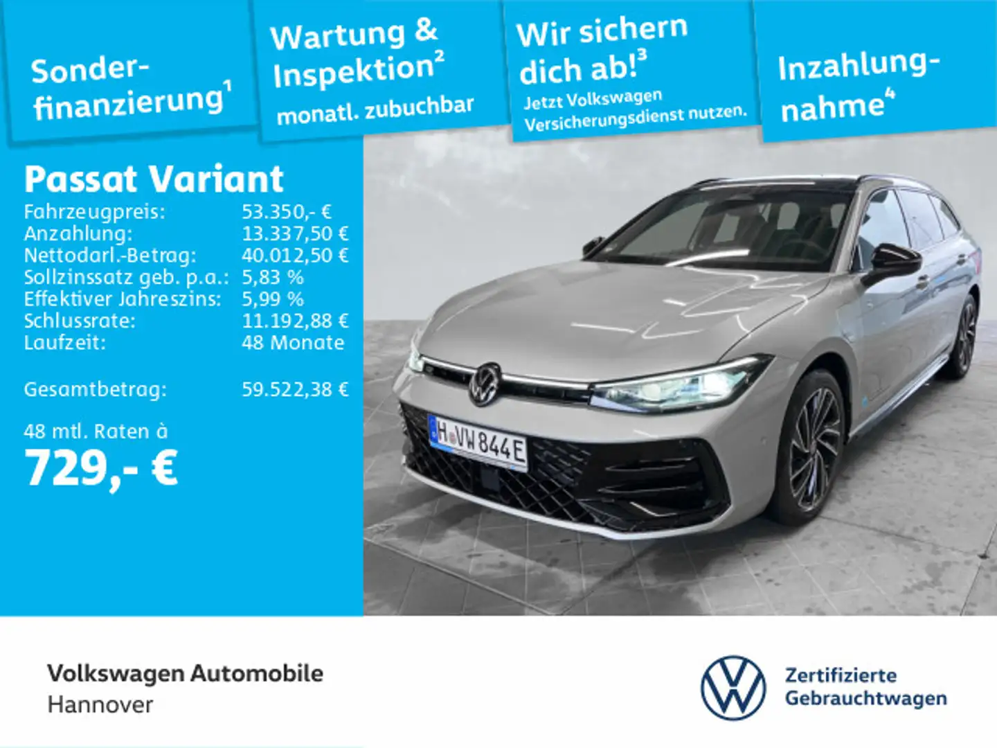 Volkswagen Passat Variant R-Line 1.5 TSI DSG eHybrid AHK Na Silber - 1